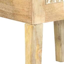 Berkfield Home Hand Painted bedside Cabinet 40x30x60 cm Solid Mango Wood in Brown - Size: 40 x 30 x 60 cm - thumbnail 7