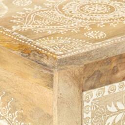 Berkfield Home Hand Painted bedside Cabinet 40x30x60 cm Solid Mango Wood in Brown - Size: 40 x 30 x 60 cm - thumbnail 5