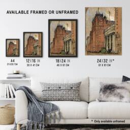 Artery8 Joseph Pennell New York City Hotel Street View Framed Wall Art Print in Brown - Size: A4 - thumbnail 3