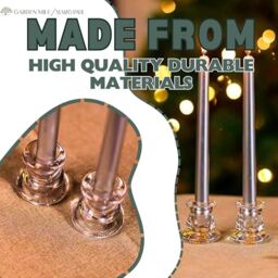 Marco Paul Pack of 4 Glass 7cm Taper Candle Stick Holder Table Centre Piece in Clear - thumbnail 6