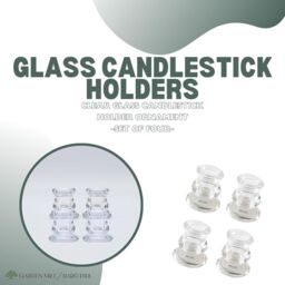 Marco Paul Pack of 4 Glass 7cm Taper Candle Stick Holder Table Centre Piece in Clear - thumbnail 3