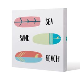 Benjamin Tate Design Sea, Sand, Surf, Beach (Canvas Print) / 127 x 127 x 4cm in Natural - Size: 127 x 127 x 4 cm - thumbnail 1