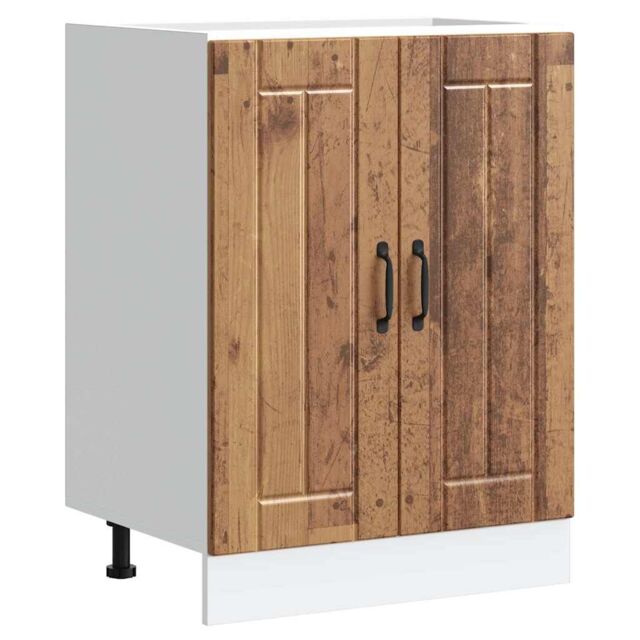 Berkfield Home Sink Base Cabinet Lucca Old Wood Engineered Wood in Brown - image 1