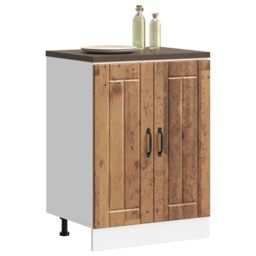 Berkfield Home Sink Base Cabinet Lucca Old Wood Engineered Wood in Brown - thumbnail 3