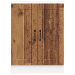 Berkfield Home Sink Base Cabinet Lucca Old Wood Engineered Wood in Brown - thumbnail 4