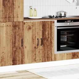 Berkfield Home Sink Base Cabinet Lucca Old Wood Engineered Wood in Brown - thumbnail 2