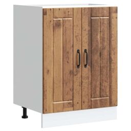Berkfield Home Sink Base Cabinet Lucca Old Wood Engineered Wood in Brown - thumbnail 1