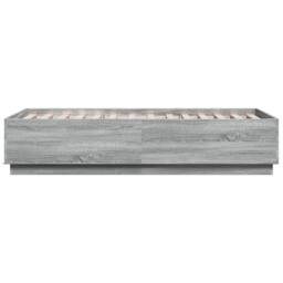 Berkfield Home Bed Frame with LED without Mattress Grey Sonoma 90x190 cm Single - thumbnail 7