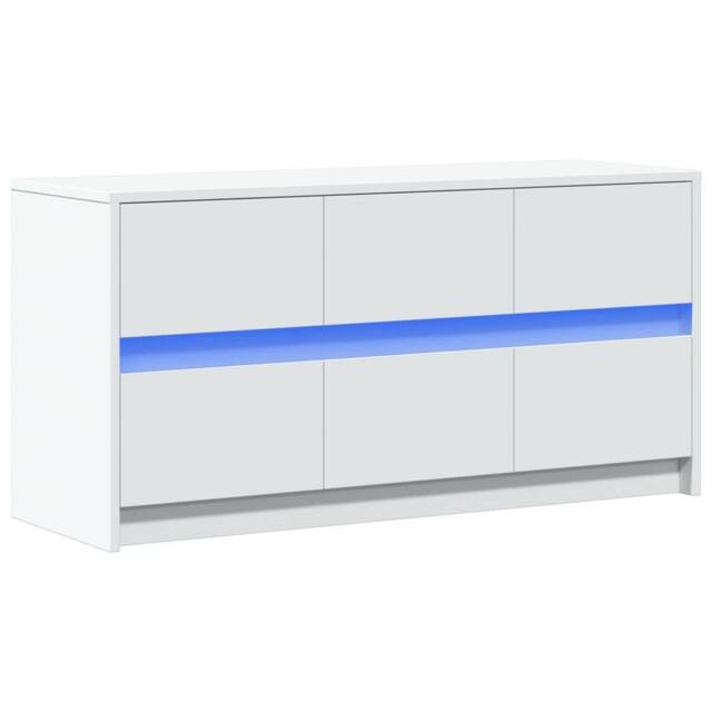 Berkfield Home TV Cabinet with LED White 100x34x50 cm Engineered Wood - Size: 100 x 34 x 50 cm - image 1