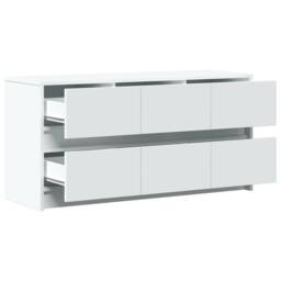 Berkfield Home TV Cabinet with LED White 100x34x50 cm Engineered Wood - Size: 100 x 34 x 50 cm - thumbnail 9