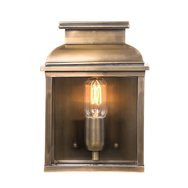 Netlighting Old Bailey 1 Light Outdoor Wall Lantern Light Brass IP44 E27 in Yellow - image 1