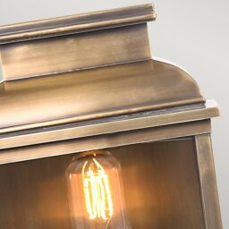 Netlighting Old Bailey 1 Light Outdoor Wall Lantern Light Brass IP44 E27 in Yellow - thumbnail 2