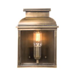 Netlighting Old Bailey 1 Light Outdoor Wall Lantern Light Brass IP44 E27 in Yellow - thumbnail 1