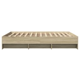 Berkfield Home Bed Frame without Mattress Sonoma Oak 150x200 cm King Size Engineered Wood in Brown - thumbnail 6