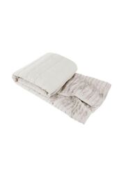 Lazy Linen 'Pure Washed Linen' Quilted Throw in White - thumbnail 2