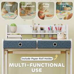 AIYAPLAY Art Table & Chair Set for children with Drawers in White - thumbnail 4