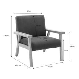 sweeek Children's scandi-style armchair, corduroy & rubberwood in Mustard - thumbnail 5