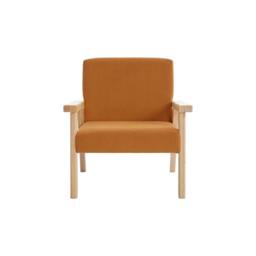 sweeek Children's scandi-style armchair, corduroy & rubberwood in Mustard - thumbnail 6