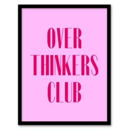 Artery8 Overthinkers Club Simple Modern Pink Framed Wall Art Print - Size: A4 - thumbnail 1