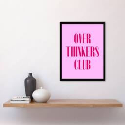 Artery8 Overthinkers Club Simple Modern Pink Framed Wall Art Print - Size: A4 - thumbnail 4