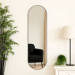Melody Maison Black Oval Wall Mirror 50cm X 150cm - Size: 50 cm X 150 cm - thumbnail 4