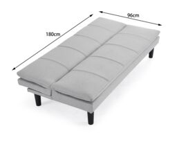 Home Detail Pearse Fabric Sofa Bed With Ribbed Fabric Detail & Black Legs in Light Grey - thumbnail 6