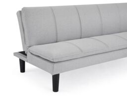 Home Detail Pearse Fabric Sofa Bed With Ribbed Fabric Detail & Black Legs in Light Grey - thumbnail 4