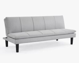 Home Detail Pearse Fabric Sofa Bed With Ribbed Fabric Detail & Black Legs in Light Grey - thumbnail 2