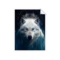 "Warren Reed - Designer White Wolf Face Splashart Unframed Art Print - Size: W8"" x H10""" - thumbnail 2