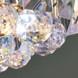 Loops Flush Ceiling Mount Light Chrome & Acrylic 2x Lamp Bulb Classic Hanging Fitting - thumbnail 5