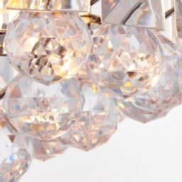 Loops Flush Ceiling Mount Light Chrome & Acrylic 2x Lamp Bulb Classic Hanging Fitting - thumbnail 4