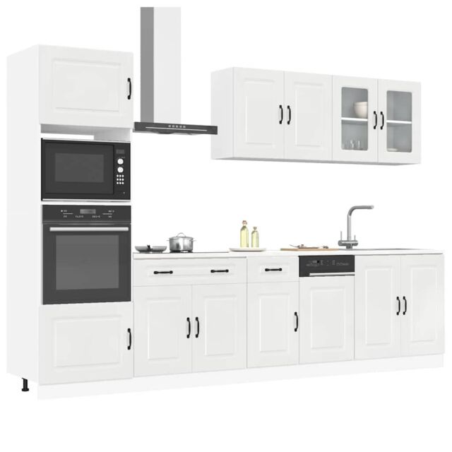 Berkfield Home 7 Piece Kitchen Cabinet Set Kalmar High Gloss White Engineered Wood - image 1