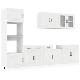 Berkfield Home 7 Piece Kitchen Cabinet Set Kalmar High Gloss White Engineered Wood - thumbnail 2