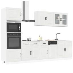 Berkfield Home 7 Piece Kitchen Cabinet Set Kalmar High Gloss White Engineered Wood - thumbnail 1