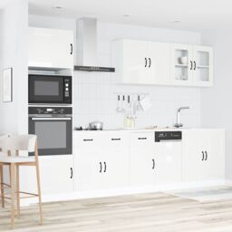 Berkfield Home 7 Piece Kitchen Cabinet Set Kalmar High Gloss White Engineered Wood - thumbnail 3