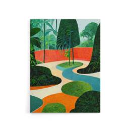 "Artery8 Mid Century Style Abstract Garden Canvas Wall Art Print - Size: W18"" x H24""" - thumbnail 1