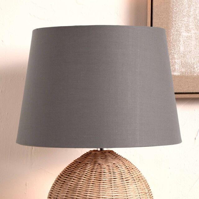 Ruma Grey Tapered Poly Cotton Lamp Shade for Table Lamps & Floor Lamps - Size: 16 inches - image 1