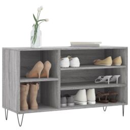 Berkfield Home Shoe Cabinet Grey Sonoma 102x36x60 cm Engineered Wood - Size: 102 x 36 x 60 cm - thumbnail 3
