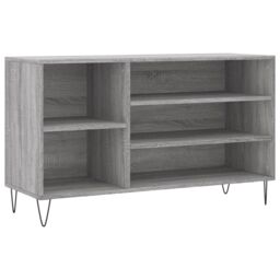 Berkfield Home Shoe Cabinet Grey Sonoma 102x36x60 cm Engineered Wood - Size: 102 x 36 x 60 cm - thumbnail 2