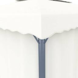 Berkfield Home Gazebo with Curtain&LED String Lights 3x3 m Cream White in Beige - thumbnail 7