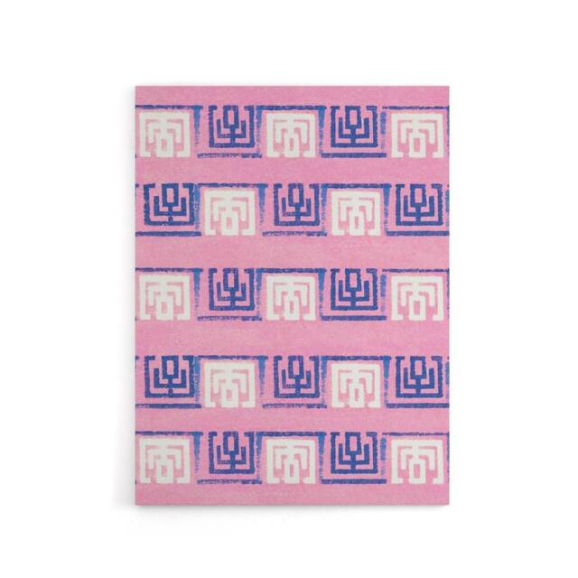 "Artery8 Pink Blue Geometric Pattern Canvas Wall Art Print Furuya Korin - Size: W18"" x H24""" - image 1