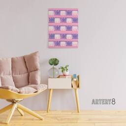 "Artery8 Pink Blue Geometric Pattern Canvas Wall Art Print Furuya Korin - Size: W18"" x H24""" - thumbnail 3