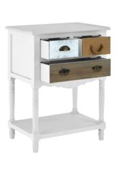 Orsina Coastal Style White 3 Drawer Chest, White 3 Drawer Dresser, White Drawer Chest, White Bedroom Drawers Unit in Natural - thumbnail 5