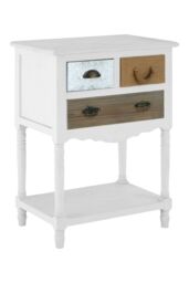Orsina Coastal Style White 3 Drawer Chest, White 3 Drawer Dresser, White Drawer Chest, White Bedroom Drawers Unit in Natural - thumbnail 2