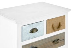 Orsina Coastal Style White 3 Drawer Chest, White 3 Drawer Dresser, White Drawer Chest, White Bedroom Drawers Unit in Natural - thumbnail 6