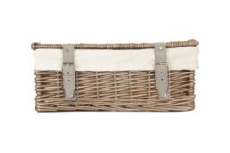 Red Hamper Wicker Antique Wash Cotton Lining 35cm Empty Hamper Basket in Natural - thumbnail 4