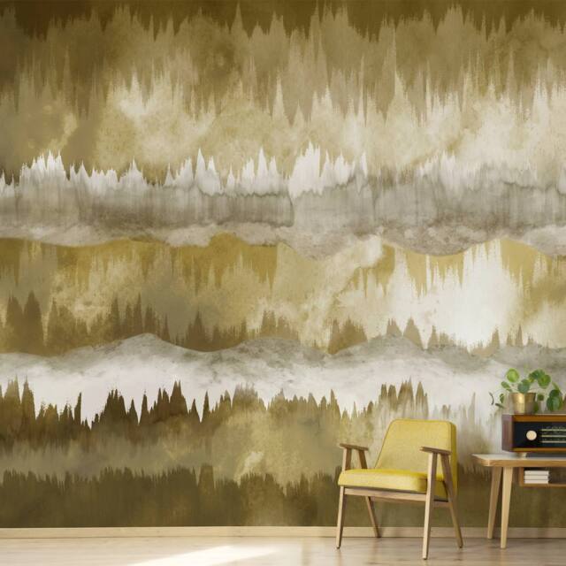 Art for the Home Horizon Shadow Ochre Landscape Wall Mural in Yellow - image 1