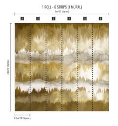 Art for the Home Horizon Shadow Ochre Landscape Wall Mural in Yellow - thumbnail 3