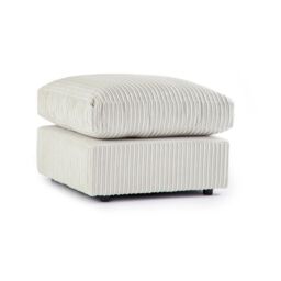 Furniture 786 Chicago Jumbo Cord Footstool in Ivory - thumbnail 2