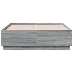 Berkfield Home Bed Frame with LED without Mattress Grey Sonoma 120x190 cm Small Double - thumbnail 6